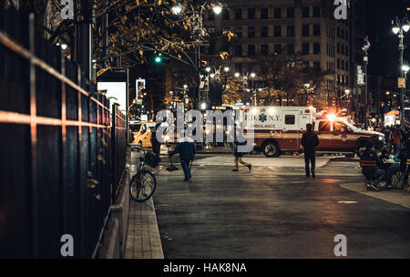 Herald Square, New York di notte Foto Stock