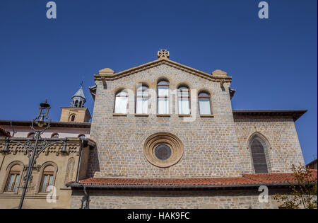 Facciata di San Nicolas church in Pamplona, Spagna Foto Stock