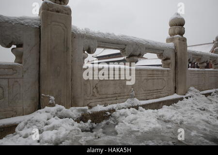 Marmo bianco gargoyle nella Città Proibita di Pechino, Cina Foto Stock