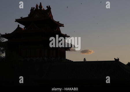 Torretta ad angolo della Città Proibita di Pechino CINA Foto Stock