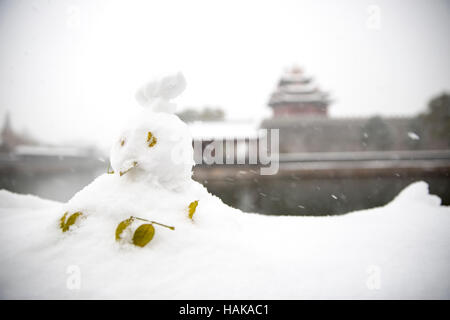 Snow scape intorno alla città proibita,Beijing, Cina Foto Stock