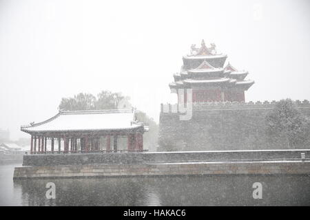 Snow scape intorno alla città proibita,Beijing, Cina Foto Stock