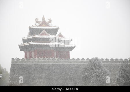 Snow scape intorno alla città proibita,Beijing, Cina Foto Stock