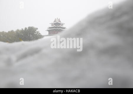 Snow scape intorno alla città proibita,Beijing, Cina Foto Stock