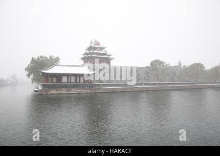 Snow scape intorno alla città proibita,Beijing, Cina Foto Stock