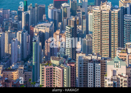 Grattacielo a Victoria Harbour di Hong Kong Foto Stock