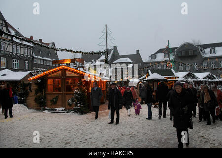 Mercatino di Natale di Goslar, Bassa Sassonia, Germania. Foto Stock