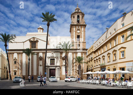 Santiago Apostolo chiesa, Plaza de la Catedral, Cadice, Andalusia, Spagna, Europa Foto Stock