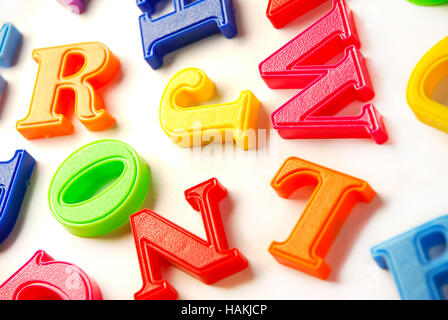 Giocattolo di plastica lettere Foto Stock