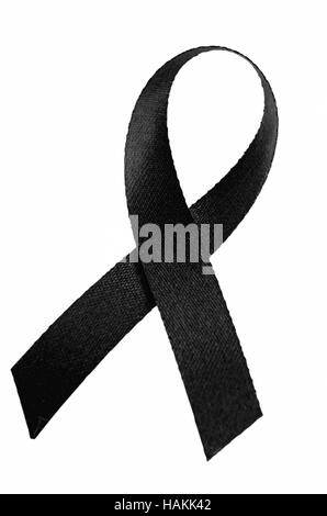 Nastro nero isolato su sfondo bianco con il ritaglio-path. Foto Stock