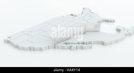 Muro tra USA e Messico. Altamente dettagliate in 3D rendering Foto Stock