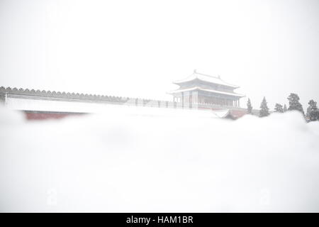 Snow scape intorno alla città proibita,Beijing, Cina Foto Stock