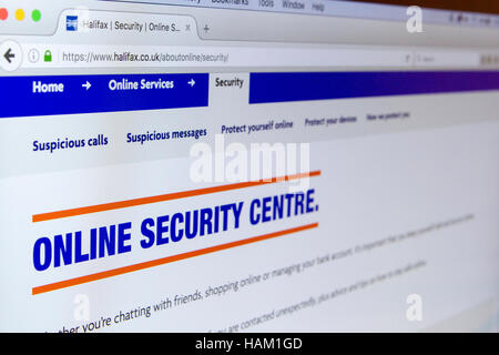 Halifax Bank sito web on-line cyber security Foto Stock