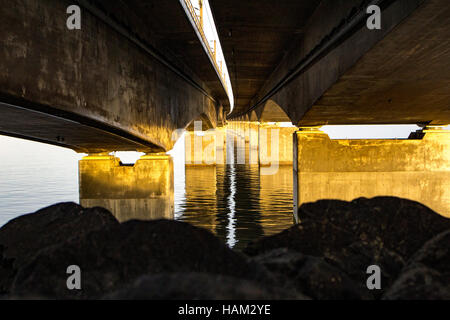 Il grande ponte della cinghia. Girato in Danimarca Foto Stock