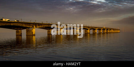 Il grande ponte della cinghia. Girato in Danimarca Foto Stock