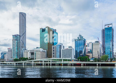 Brisbane, Queensland, Australia cityscape, come si vede dalla banca del sud Foto Stock