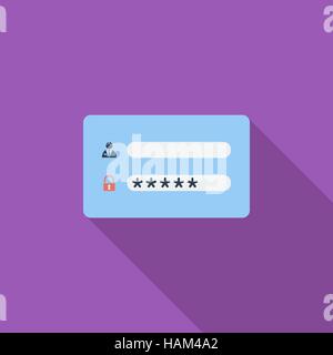 Login Icona. Vettore di piana relativa icona con lunga ombra per il web e applicazioni per dispositivi mobili. Esso può essere utilizzato come - il logo, il pittogramma, icona, una infografica elemento. Illustrazione Vettoriale