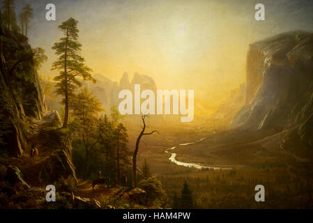 Il Parco Nazionale di Yosemite Valley, GLACIER POINT TRAIL (ca.1873) Albert Bierstadt (1830-1902) Yale University Art Gallery Foto Stock