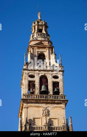 Campanile, Moschea-cattedrale, Cordoba, Andalusia, Spagna, Europa Foto Stock