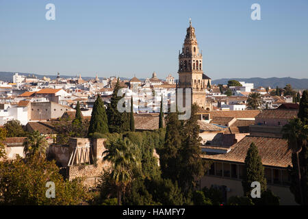 Vista dall'Alcazar de los Reyes Cristianos, Cordoba, Andalusia, Spagna, Europa Foto Stock