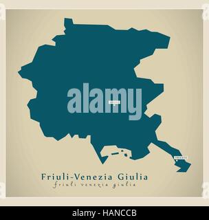 Mappa moderno - Friuli Venezia Giulia IT Italia Illustrazione Vettoriale