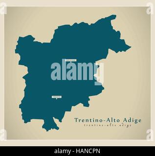 Mappa moderno - Trentino - Alto Adige IT Italia Illustrazione Vettoriale