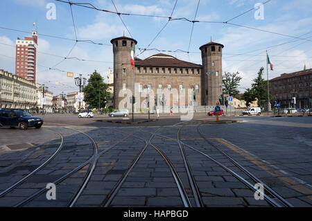 Piazza Castello a Torino, Italia Foto Stock