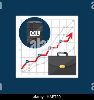 Olio e industria del petrolio crescente business grafico illustrazione vettoriale EPS 10 Illustrazione Vettoriale