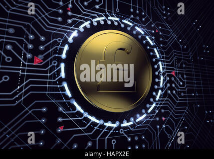 Digital Sterlina valuta Foto Stock