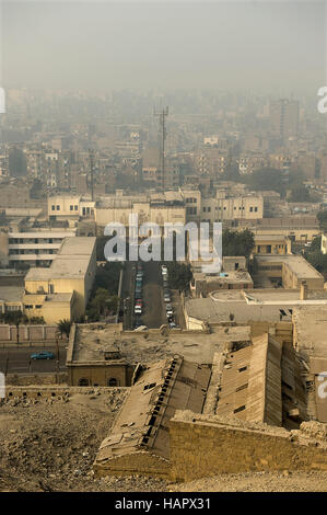 Smog sopra Cairo Foto Stock