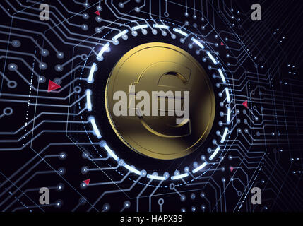 Digital Valuta Euro Foto Stock