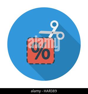 Coupon. Piatta singola icona di colore. Illustrazione Vettoriale. Illustrazione Vettoriale