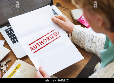 Indennità autorizzati permettono autorizzazioni approvare Concept Foto Stock