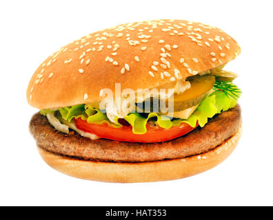 Foto gustoso big burger isolati su sfondo bianco Foto Stock