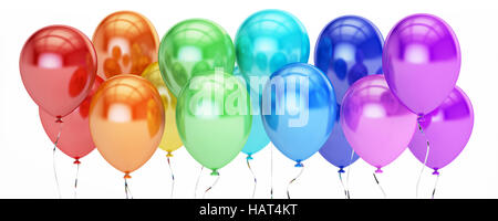 Palloncini 4 compleanno festa decorazione multicolore. quattro palloni di  elio fila disposta colorato. Holiday, celebrazione anniversario greeting  card design Foto stock - Alamy