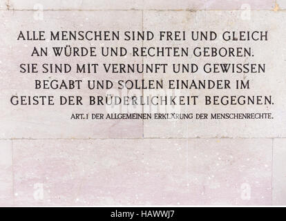 Dichiarazione dei diritti umani Foto Stock