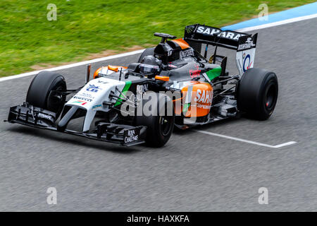 Il team Force India F1, Sergio Perez, 2014 Foto Stock