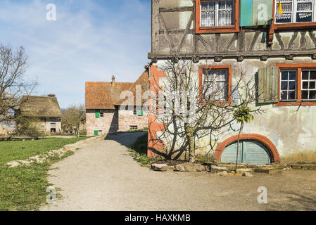 Metà storico-case con travi di legno Foto Stock