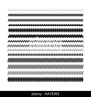 Design decorativo elementi. Semplice a zig-zag, a linee ondulate per s Illustrazione Vettoriale