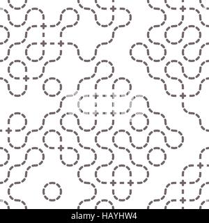 Geometrica semplice modello di vettore di linea tratteggiata Illustrazione Vettoriale