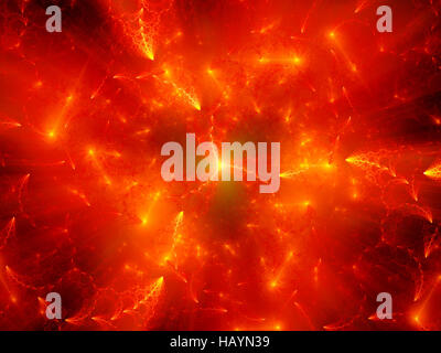 Fiery futuristica navicella spaziale astratta, generato dal computer sfondo astratto, rendering 3D Foto Stock