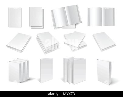 Libro bianco set di modelli Illustrazione Vettoriale