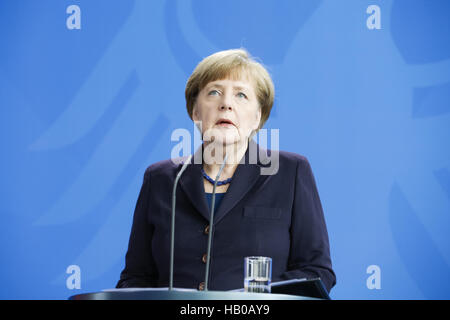 Angela Merkel sul crash aereo Foto Stock