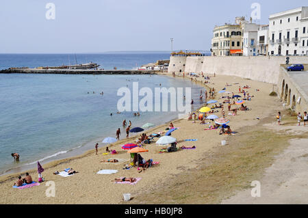 Spiaggia, Gallipoli, Puglia, Italia Foto Stock