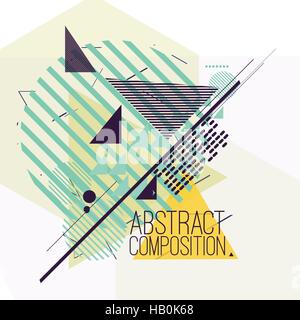 Composizione astratta con figure geometriche semplici figure, simboli Illustrazione Vettoriale