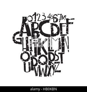 Grunge decorativo font in grassetto Illustrazione Vettoriale
