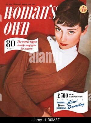 Coperchio anteriore della donna la propria rivista per il 24 marzo 1955 con l'attrice Audrey Hepburn Foto Stock