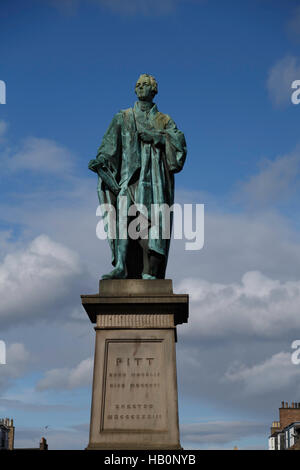 Statua di William Pitt (giovani), il più giovane primo ministro della Gran Bretagna. Edimburgo, Scozia. Foto Stock