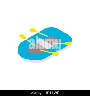 Barca in gomma isometrica Icone 3D Illustrazione Vettoriale