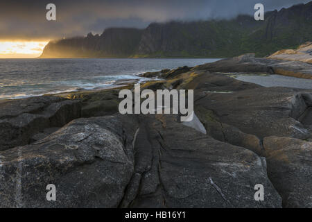 Atmosfera serale, Okshornan, Senja, Norvegia Foto Stock